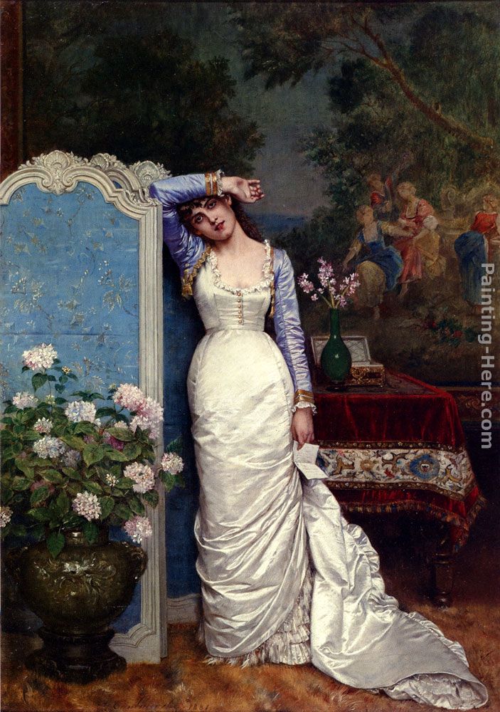 Young Woman In An Interior painting - Auguste Toulmouche Young Woman In An Interior art painting